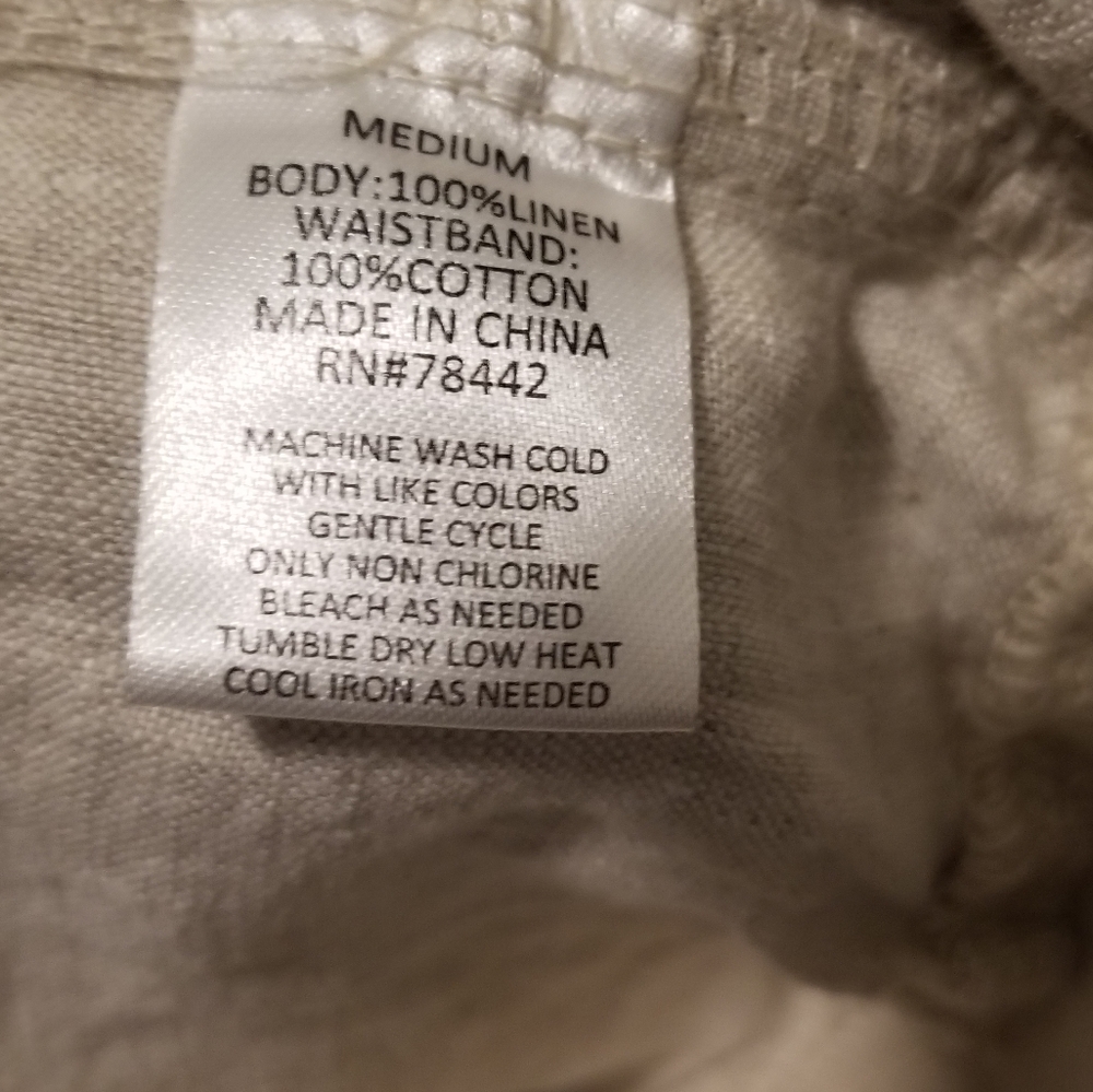 Allen Allen Linen pants Beige Neutral color size M - Picture 9 of 10